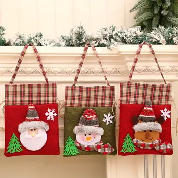 Принадлежности для рождественской вечеринки Праздничный подарочный пакет Очаровательные Пакеты для рождественских угощений Праздничные мешочки на шнурке для конфет на дни рождения