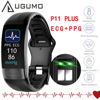 Умный браслет UGUMO P11 Plus Мониторинг температуры тела Умный браслет ЭКГ PPG Смарт-часы Браслет сердечного ритма и артериального давления