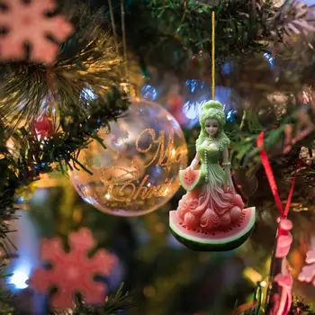 Рождественское украшение в виде арбуза, долговечное рождественское украшение, праздничное платье в виде арбуза, подвеска принцессы, прочная для удобства использования