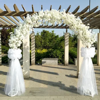 Центральные детали для свадьбы, металлический каркас с цветами вишни, шифоновый комплект, арка 