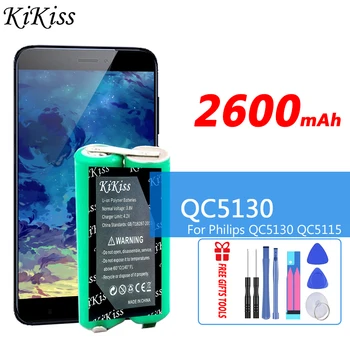 KiKiss Мощный Аккумулятор QC 5130 2600 мАч для Philips QC5130 QC5115 QC5120 QC6130 машинка для стрижки волос Аккумулятор