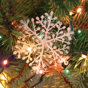 24шт Рождественских 3D-украшений в виде снежинок, гирлянды из снега 2023, Подвесные украшения для Рождественской елки для дома, Веселой вечеринки, Праздничного декора.