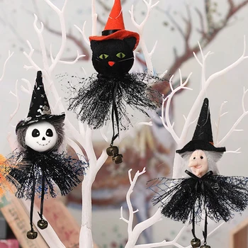 Кулон с призраком на Хэллоуин, реквизит для розыгрыша, украшение дома на Хэллоуин, вечеринка, бар, ведьма, Черный кот, подвесные украшения, подарки для детей
