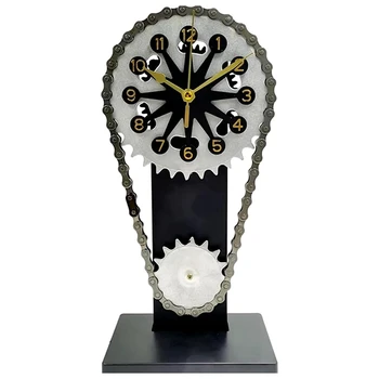 Вращающиеся шестеренчатые часы винтажные вращающиеся шестеренчатые часы в стиле стимпанк с движущимися шестеренками (черные)