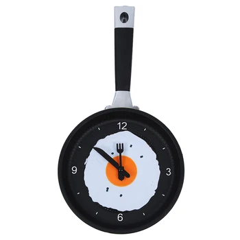 Часы на сковороде с жареным яйцом - Новинка, Подвесные кухонные настенные часы для кафе, Кухня - Зеленый