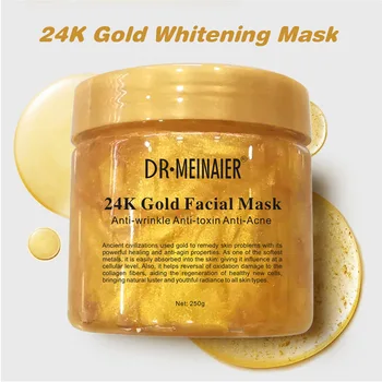 Восстанавливающая маска для сна с коллагеном 24K Gold Увлажняющая, сужающая поры Кремовая маска-мазок