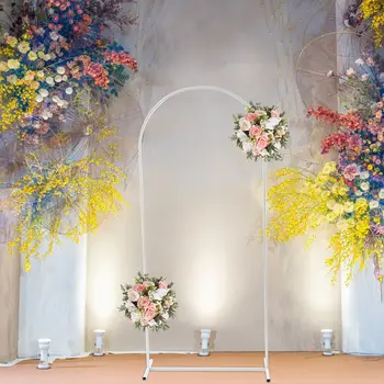 6-футовая белая свадебная арка, садовая железная подставка для цветов, стойка для растений, фон для декора места проведения, самодельный держатель для воздушных шаров для вечеринки