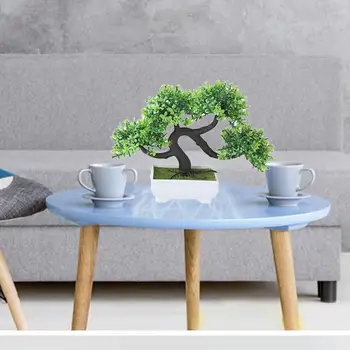 Искусственное дерево Бонсай, искусственное украшение для растений, комнатные растения в горшках для украшения рабочего стола