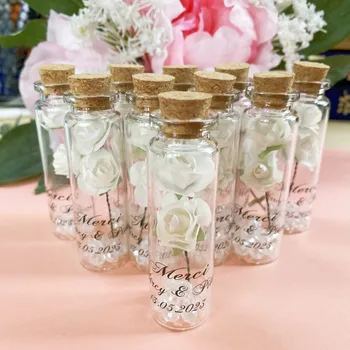Модные персонализированные свадебные сувениры для гостей, 10 Украшений для стола из розовой бутылки мечты цвета слоновой кости