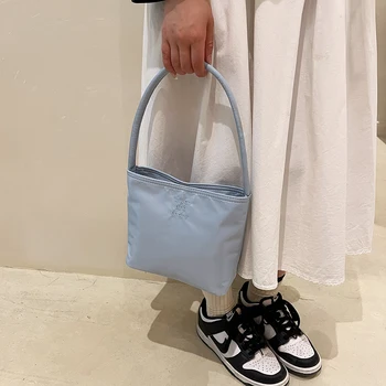 Нейлоновая женская сумка через плечо, роскошная дизайнерская сумка через плечо, сумка большой вместимости, однотонная сумка для офиса, косметичка для путешествий.