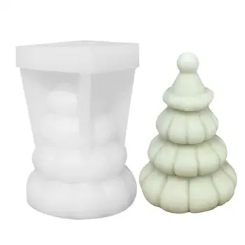 3D Формы для свечей в форме Рождественской елки для ароматерапевтических свечей 