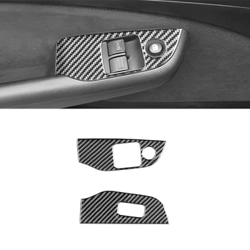 Для Honda Civic 2003 2004 2005 Кнопка включения стеклоподъемника из мягкого углеродного волокна, наклейка для отделки крышки, Запасные части, Аксессуары, запчасти
