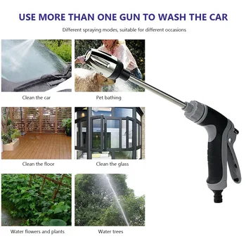 Портативный пистолет для мытья, водяной пистолет высокого давления, Регулируемая металлическая машина для мытья автомобилей, Портативные нержавеющие садовые инструменты с регулируемым вращением