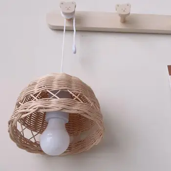 Ротанговый абажур Креативный подвесной светильник Абажур Плетеный Подвесной светильник для столовой домашнего ресторана Гостиной спальни