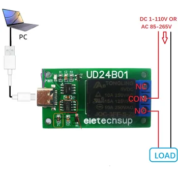 Релейный модуль PC UART DC 5V 12V TYPE-C USB TTL232 Переключатель последовательного порта для Arduino для UNO MEGA Raspberry PI