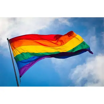 1шт ЛГБТ Радужный Флаг 90x150 см Баннеры Лесбийского Гей-Парада Флаг Гордости ЛГБТ Полиэстер Красочный Радужный Флаг Для Украшения