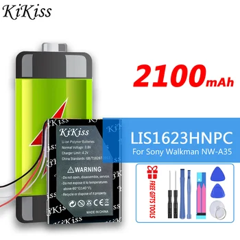 2100 мАч KiKiss Мощный аккумулятор LIS1623HNPC для Sony Walkman NW-A35 NW-A45 NW-A46 NW-A47 NW-A55 NW-A56 NW-A57 NW-A105 NW-A106