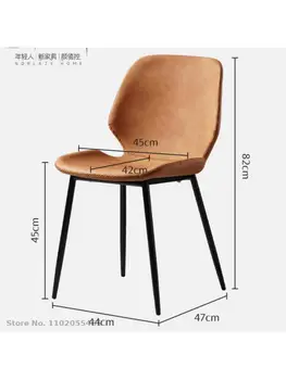 Обеденный стол и стул в скандинавском стиле, кожаный простой домашний стол, спинка табурета, ретро-стул для макияжа, современный ресторан, свет, роскошная столовая