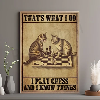 Это то, чем я занимаюсь, я играю в шахматы, я кое-что умею холст-плакат, винтажный плакат 
