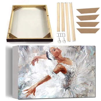 Танцующая женщина, картина маслом на холсте в рамке, балетные скандинавские плакатные принты, современное абстрактное искусство, настенная картина, Домашний декор