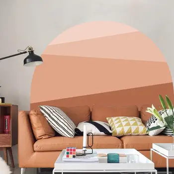 Симпатичная наклейка на стену, полукруглая геометрическая наклейка для домашнего интерьера
