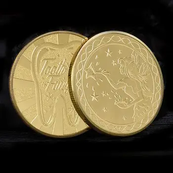 Памятные монеты Fairy Money Коллекционная позолоченная сувенирная монета Креативная памятная монета Зубной феи для малышей