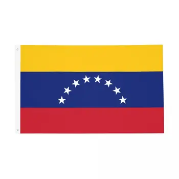 Флаг Венесуэлы Крытый Открытый Баннер с 2 Люверсами Украшение Флага Венесуэлы Двухсторонние Флаги размером 2x3 3x5 4x6 5x8 ФУТОВ
