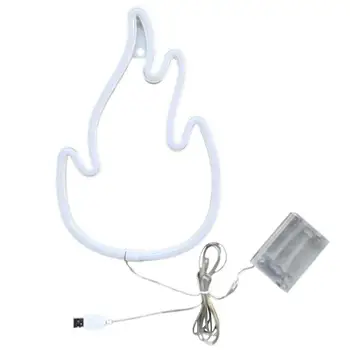 Светодиодное пламя, Реалистичная форма неонового света, светодиодная лампа с USB/ батарейным питанием для украшения рабочего стола, светодиодное свечение без мерцания