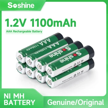 Аккумуляторная батарея Soshine AA 1,2 В 1100 мАч Ni-MH 2A Ni-mh для температурного пистолета, игрушечной мыши, батареек для цифровой камеры, фонарика