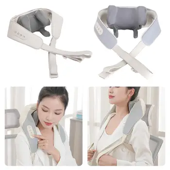 Электрическая шаль для массажа шеи, U-образное устройство для разминания Шиацу, Болеутоляющее тело, Снимающее усталость, Массаж спины и шейки матки, Расслабляющее тепло S9W8