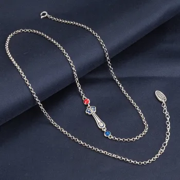 MeiBaPJ Ретро ожерелье из стерлингового серебра S925 пробы с капельным клеем Ruyi в национальном стиле Модные украшения для женщин или мужчин Бесплатная доставка