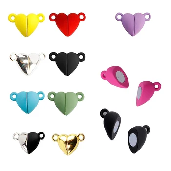 3 комплекта круглых магнитных застежек Mix Love Heart Подходят к родиевым концевым застежкам-коннекторам для браслетов 