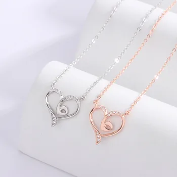 Ожерелье любви из стерлингового серебра S925 пробы, дизайн женского меньшинства, соответствие сердцу, универсальное украшение для ожерелья-цепочки-ошейника