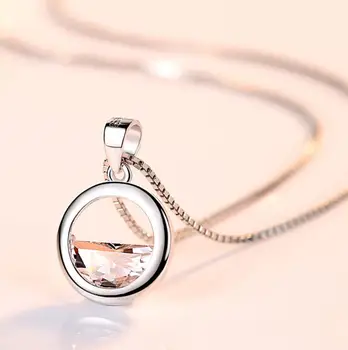 Ожерелье из 100% настоящего муассанита для женщин Vvs с бриллиантом круглой огранки, ожерелье с подвеской для подруги, ювелирные изделия из стерлингового серебра S925 пробы
