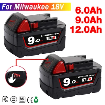 Для Литиевой батареи Milwaukee 18V 5Ah 6Ah 9Ah 12Ah, для беспроводных электроинструментов 48-11-1815 48-11-1850 2604-22 Литий-ионный Аккумулятор