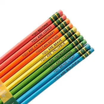 Карандаши Набор карандашей 10 вдохновляющих деревянных изречений для студентов и преподавателей Персонализированные Объемные подарки-комплименты Карандаши-аффирмации