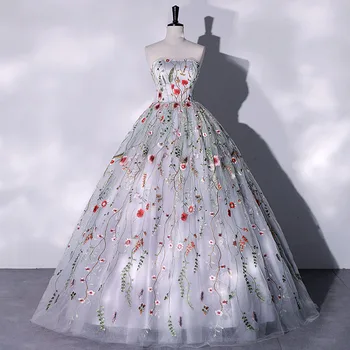 Модное бальное платье, женское пышное платье, цветочные платья для выпускного вечера, вечернее платье 15 Anos Abenkleider, вечерние платья