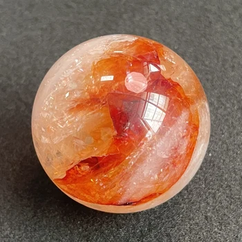 сфера из прозрачного кварца весом 124 г из натурального камня, Радужно-красный хрустальный шар, украшение из камня, Грубая полировка, исцеление Y290