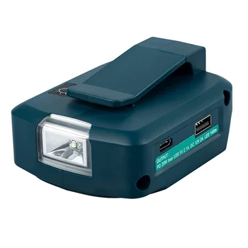 Для Makita ADP05 Аккумулятор Lion 14,4 В/18 В Порт преобразователя USB/Type-C со светодиодной подсветкой прожектор наружного освещения для Makita