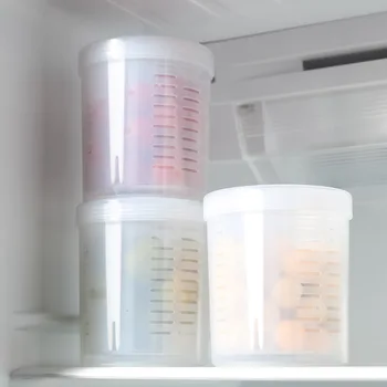 Прозрачный переносной контейнер для хранения фруктов для консервирования продуктов, набор коробок с вилкой для слива для ланча, полезный органайзер для холодильника
