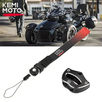KEMIMOTO Дорожный Алюминиевый черный Брелок с ЧПУ с Ремешком для Can-Am Spyder RS RTS RT ST STS F3 2014-2023 2022 2021 2020 2019