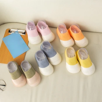 Детская обувь 2023 Новые Летние Детские домашние носки Обувь на мягкой подошве Хлопчатобумажные Дышащие Детские носки Обувь для прогулок в помещении