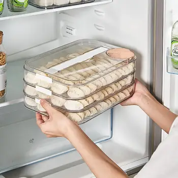 Многослойный контейнер для хранения продуктов большой емкости с пылезащитной крышкой Классификация продуктов Легкая чистка Холодильник Ящик для хранения продуктов