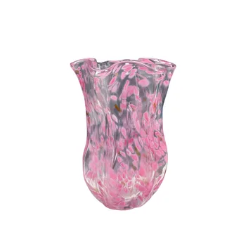 Ваза из розового стекла ручной работы, украшение обеденного стола в гостиной, Простая гидропонная цветочная композиция