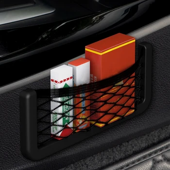 Сетчатая сумка для хранения автомобиля, нейлоновый эластичный карман для хранения автомобиля, Черный Органайзер, держатель для хранения автомобилей, аксессуары для интерьера автомобиля