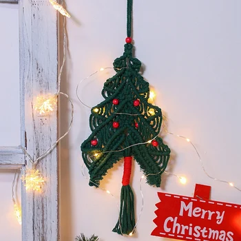Рождественская елка Макраме, настенный гобелен ручной работы в стиле бохо, богемный декор для гостиной, детский подарок для малышей