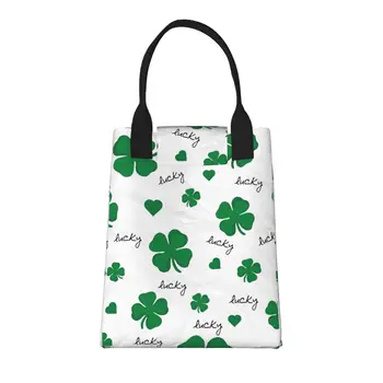 Большая модная сумка для покупок Patricks Day с ручками, многоразовая хозяйственная сумка из прочной винтажной хлопчатобумажной ткани