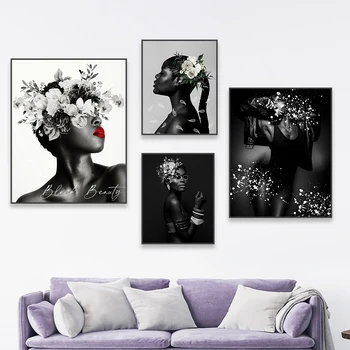 Черно-Белый Модный Настенный Художественный Плакат Современная Леди Минималистичный Принт Secy Black Women Canvas Painting Wall Art Декор гостиной