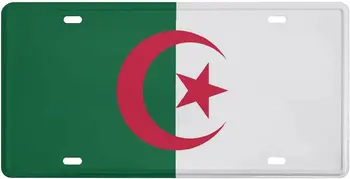 Передний номерной знак автомобиля с флагом Алжира, Персонализированная крышка номерного знака, металлическая автомобильная бирка для мужчин и женщин 6x12 дюймов