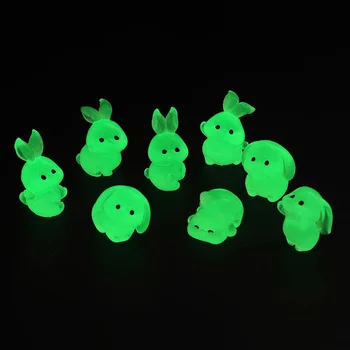 BAIUFOR, светящиеся фигурки кроликов, Сказочный сад, Микроландшафтный Орнамент, Светящиеся Аксессуары для террариума с кроликами